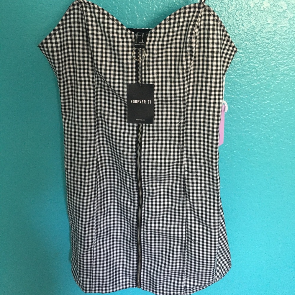 WHITE/BLACK Cotten mini dress